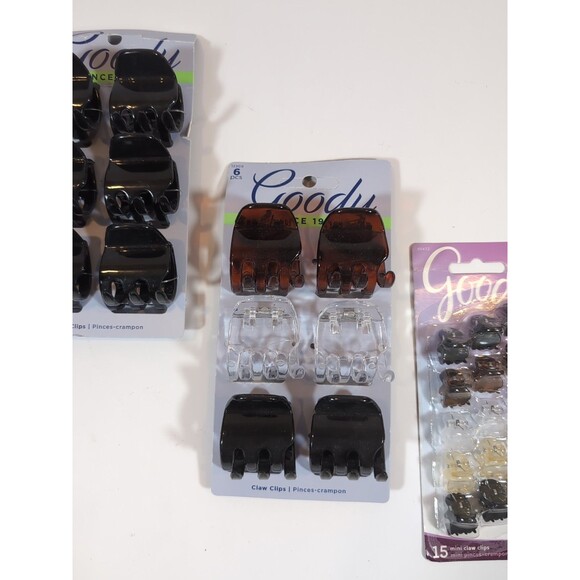Lot Bundle Goody Medium Claw Clips 6 count Goody Mini Claw Clips 15 count - Picture 3 of 8